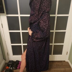 Stylish Black and Purple Trench Coat